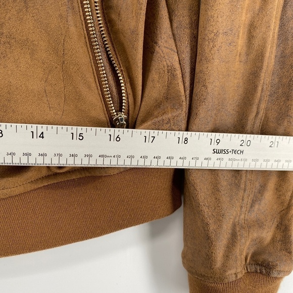 Dex Jacket Woman's Size Medium Distressed Faux Leather Long Sleeve Full Zip - Picture 8 of 15